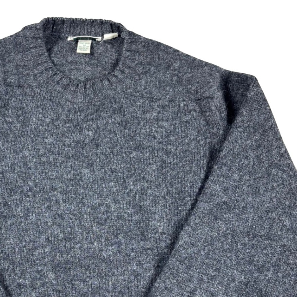 VTG LL Bean Mens Wool Crewneck Sweater Made in Ireland Marled Gray Large